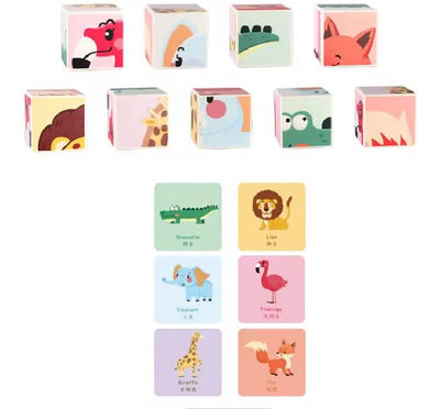 مكعبات ممغنطة (الحيوانات) 15 قطعة