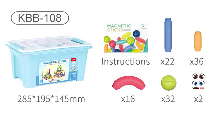علبة العصا الممغنطة 108 قطعة