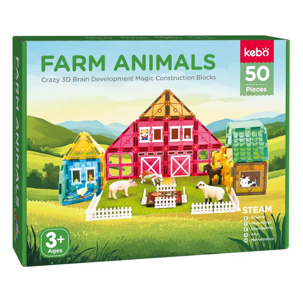 قطع ممغنطة (حيوانات المزرعة) 50 قطعة