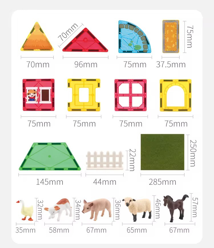 قطع ممغنطة (حيوانات المزرعة) 50 قطعة