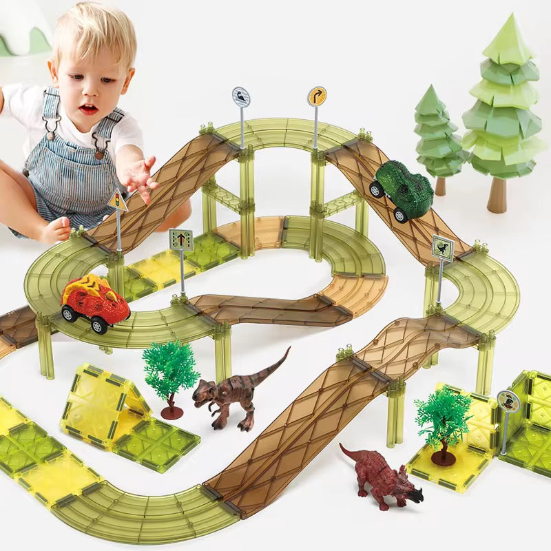 قطع ممغنطة(ديناصورات+سيارات) 80 قطعة