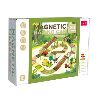 قطع ممغنطة(ديناصورات+سيارات) 80 قطعة
