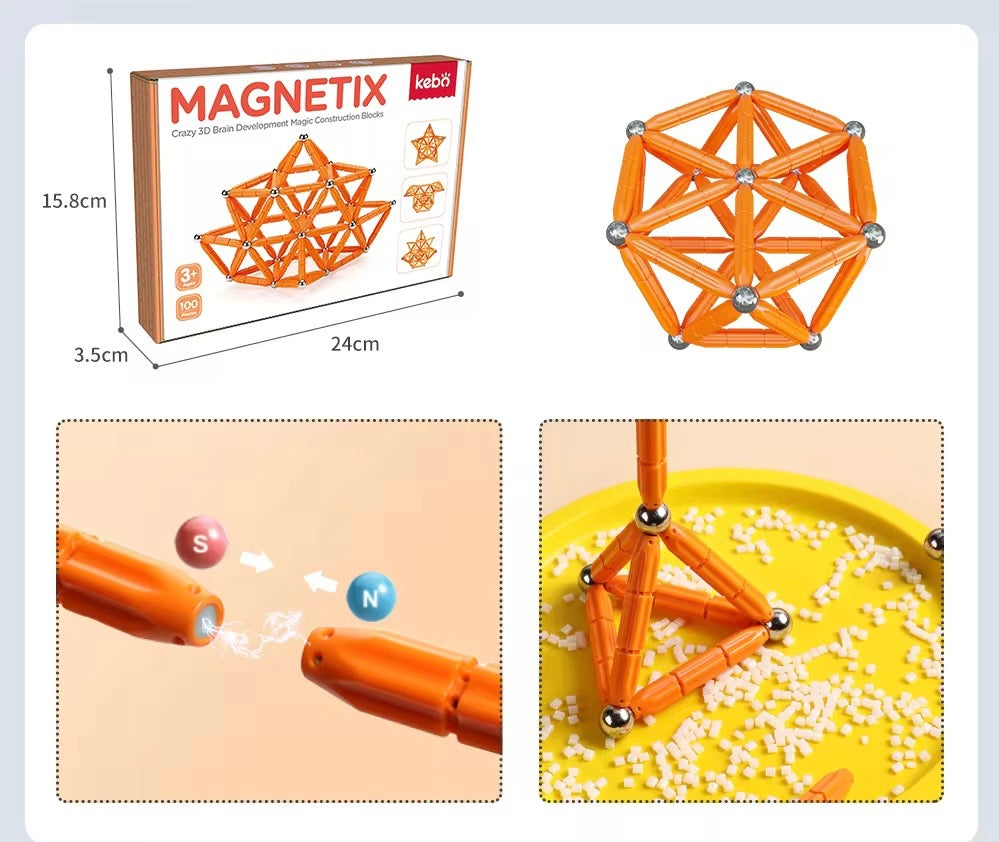 العصا و الكرات الممغنطة 100 قطعة